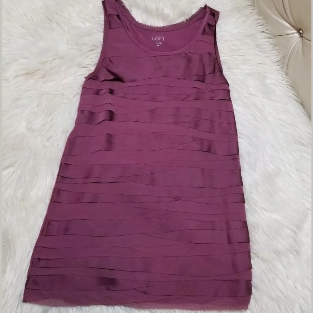 Ann Taylor Loft Layered Purple Tank X Small